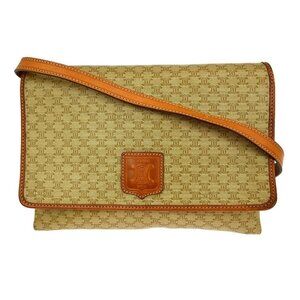 Celine Beige PVC Macadam Shoulder Bag M12